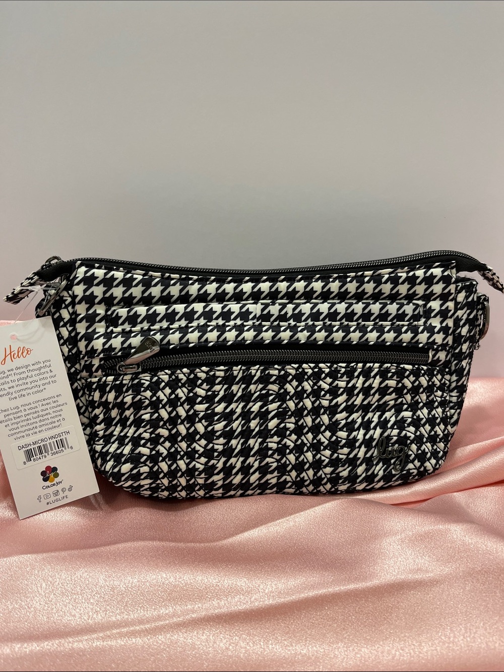 LUG - Dash Classic Crossbody Bag in Micro Houndstooth